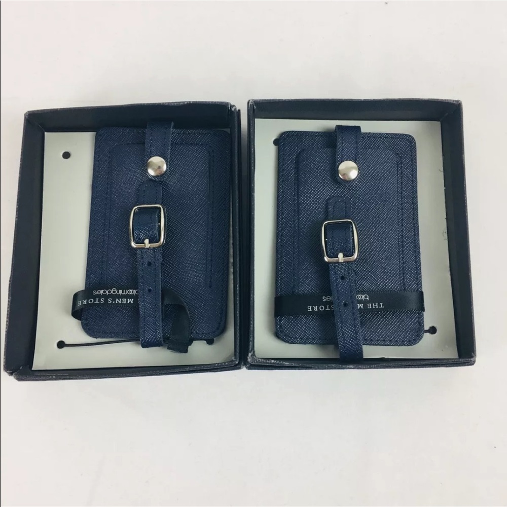 Pair Bloomingdale's Luggage Tags Navy D3-1